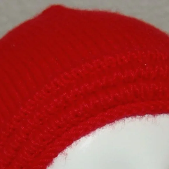 NEW Handmade Bright Red Cap, Women Size OS - Picture 12 of 12
